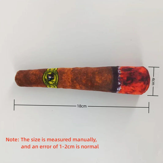 Dog Cigar Plush Toy – Squeaky Chew Toy for Small Dogs
